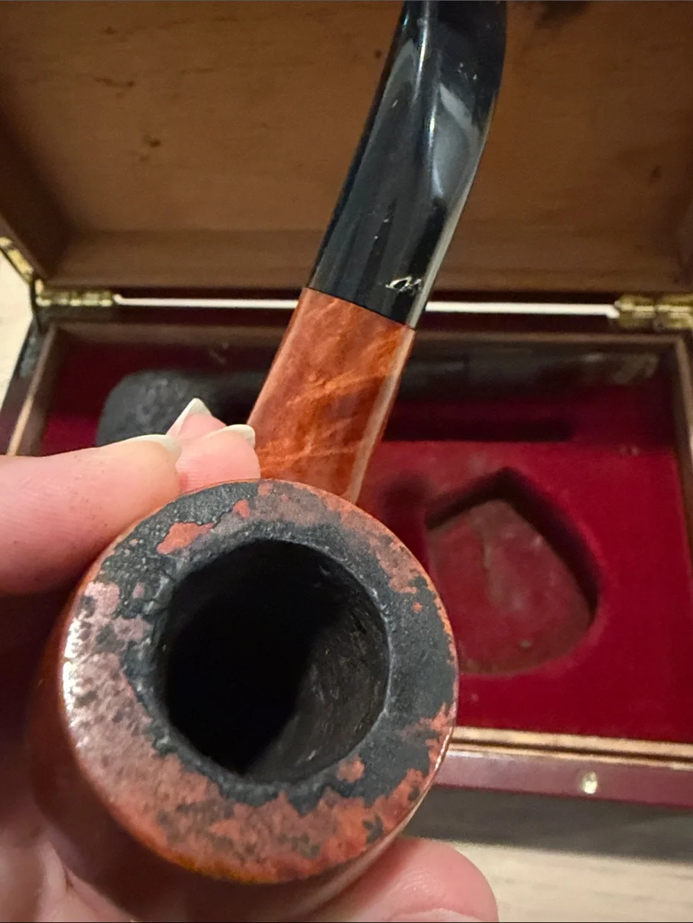 Vintage Aldo Velani Classic Men's Smoking Pipes Gift Set - Brown & Black